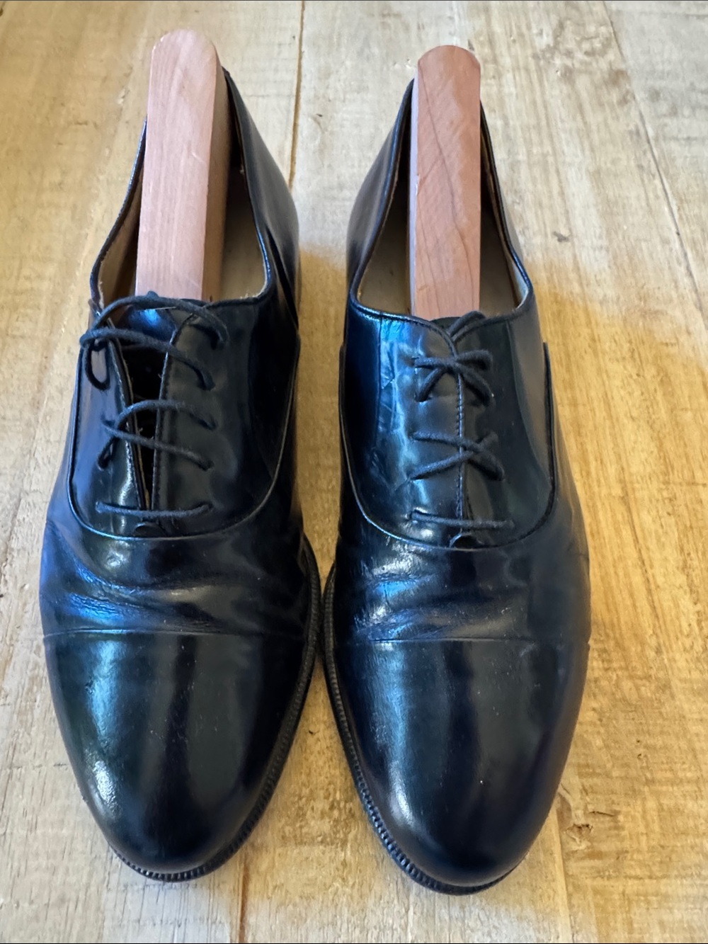 Nordstrom Black Leather Lace-Up Oxfords for Men